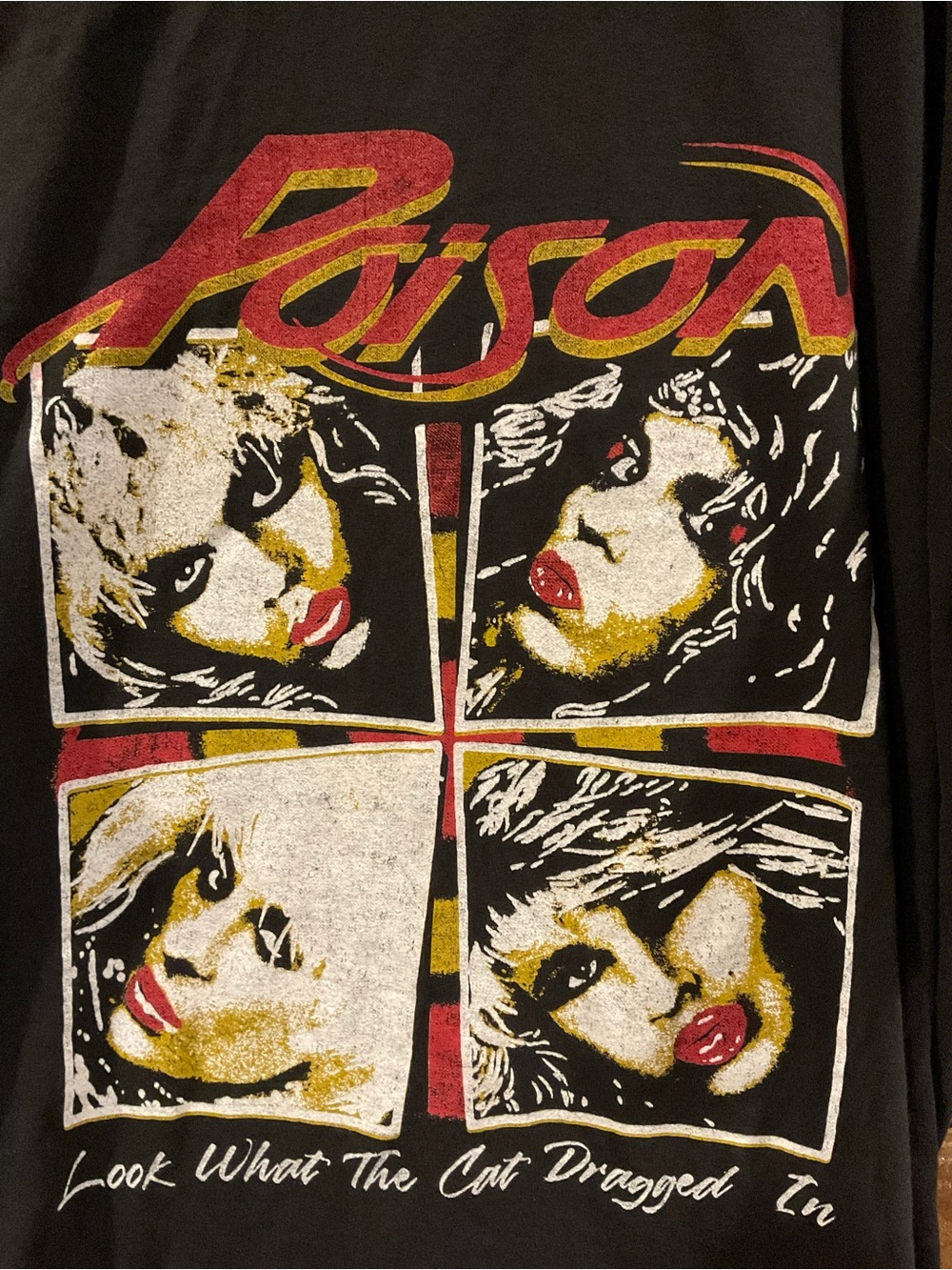 Poison "Look What The Cat Dragged In" Black Graphic Band Concert Tee 2X XXL - Picture 2 of 5